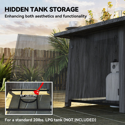 28" Propane Fire Pit Table 40,000 BTU Square Outdoor Gas Fire Table with Waterproof Cover, Adjustable Foot Pads