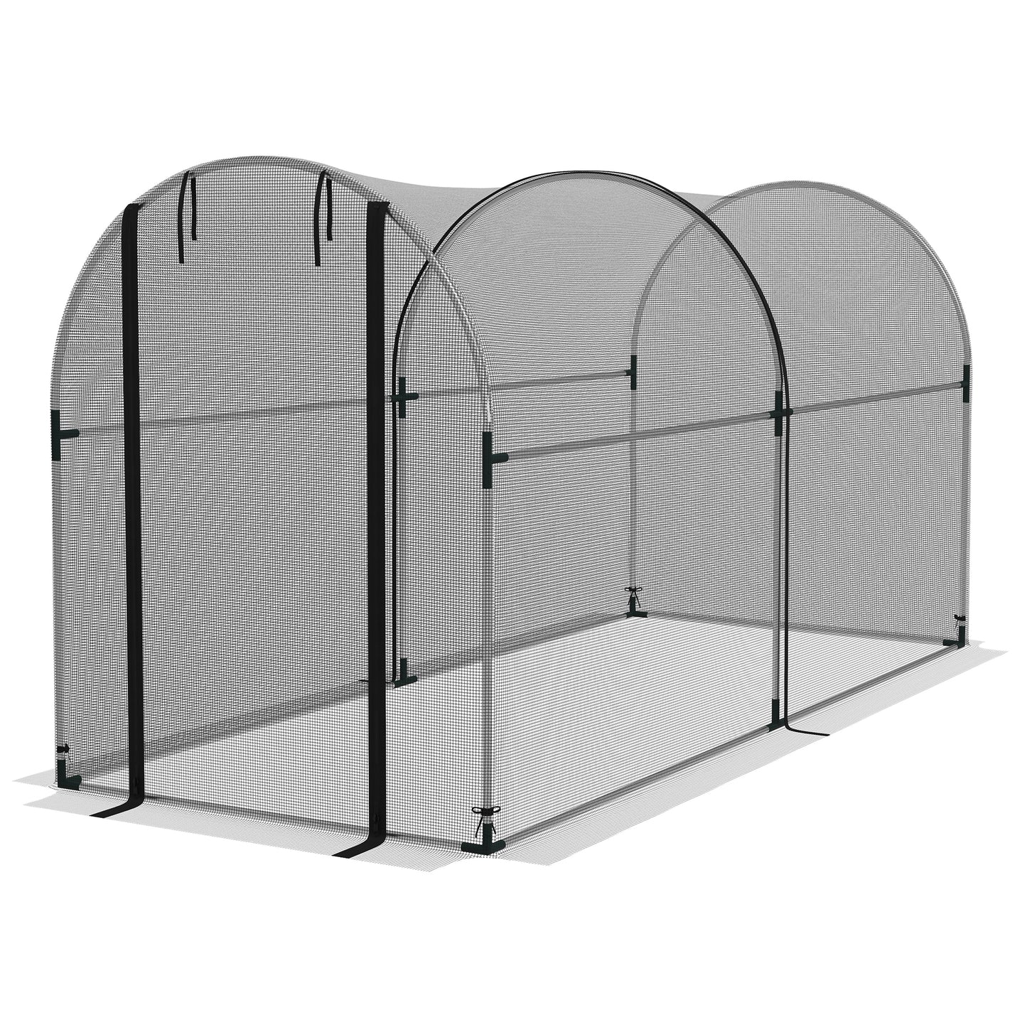 9.8' x 3.9' Crop Cage with Zipper Roll-Up Door, Mesh Plant Protection Tent from Animals with Galvanised Steel Frame