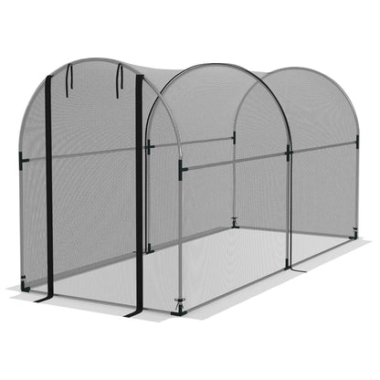 9.8' x 3.9' Crop Cage with Zipper Roll-Up Door, Mesh Plant Protection Tent from Animals with Galvanised Steel Frame