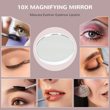 Hollywood Vanity Mirror with Lights, 31.5" x 24.4" Lighted Makeup Mirror with 3 Colour, 10X Magnifying, USB Port, White