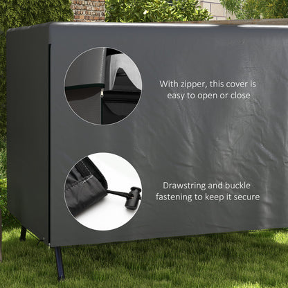 3-Seater Patio Swing Cover, Outdoor Garden Furniture Protection Hammock Glider Cover, Waterproof Dustproof Windproof, 85" x 61" x 59", Dark Grey