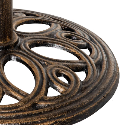 25lbs Cast Iron Round Patio Umbrella Base Stand, Umbrella Holder for Outdoor, Patio, Garden, Deck and Beach, Fit Dia. 1.5", 2" Pole, Bronze