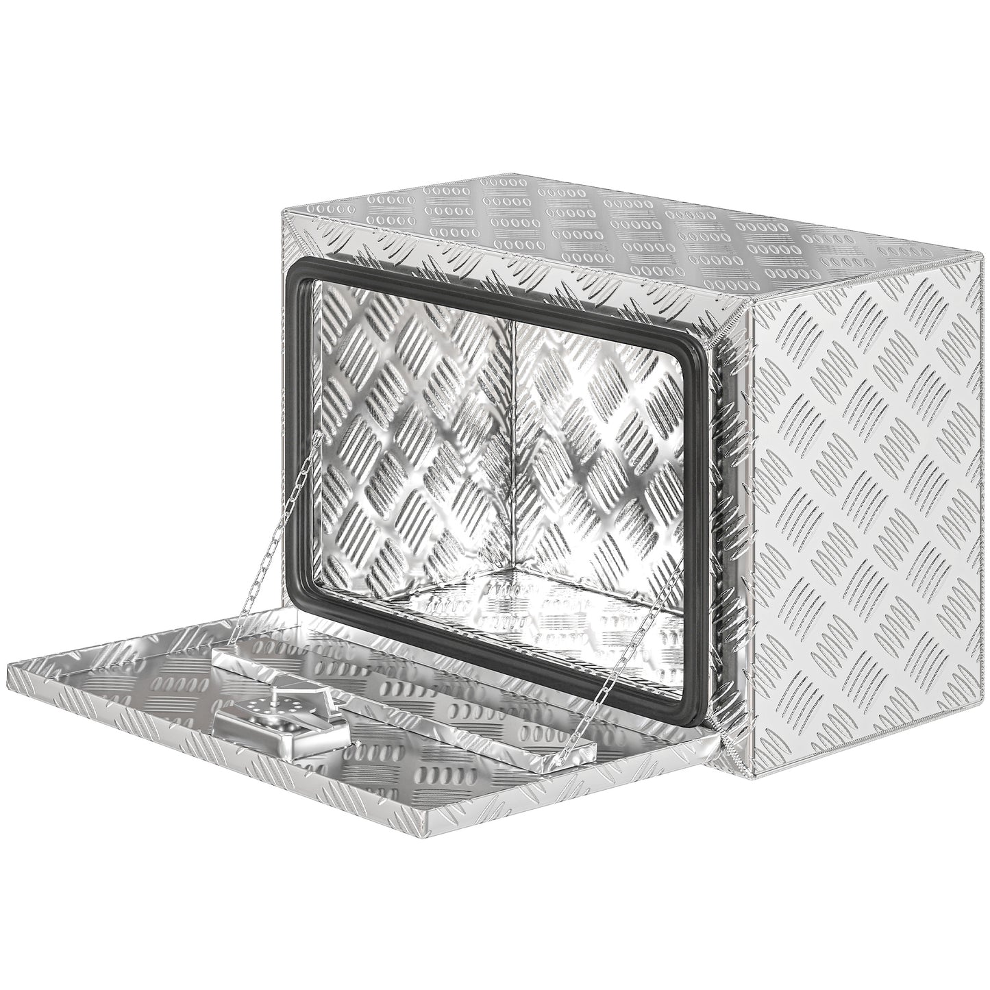 24 Inch Truck Bed Tool Box, Heavy Duty Aluminum Tool Box, Storage Toolbox Chest Organizer with Lock and Keys