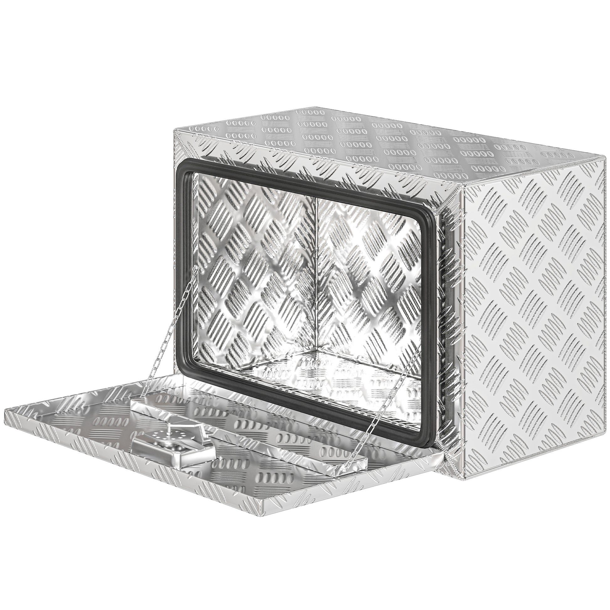 24 Inch Truck Bed Tool Box, Heavy Duty Aluminum Tool Box, Storage Toolbox Chest Organizer with Lock and Keys