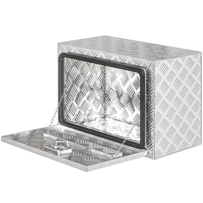 24 Inch Truck Bed Tool Box, Heavy Duty Aluminum Tool Box, Storage Toolbox Chest Organizer with Lock and Keys