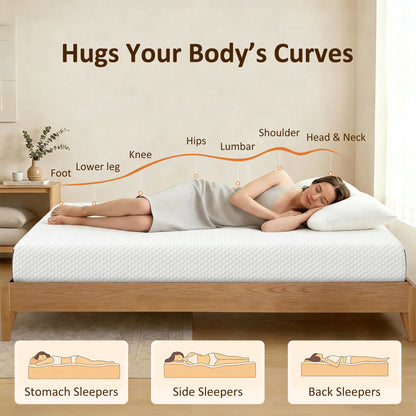 Queen Mattress 8 Inch Memory Foam Mattress in a Box, Pressure Relief & Lumbar Support, CertiPUR-US Certified Medium Firm