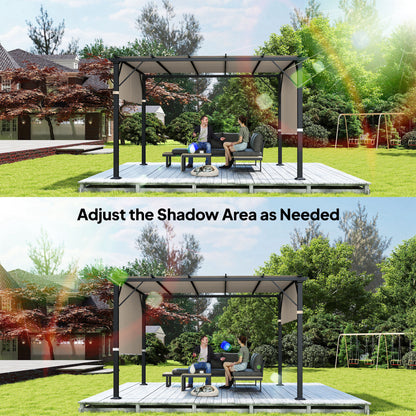 2 Pcs UV Protection Pergola Replacement Canopy, Pergola Shade Cover, Easy to Install, for 10' x 11.8' Pergola, Khaki