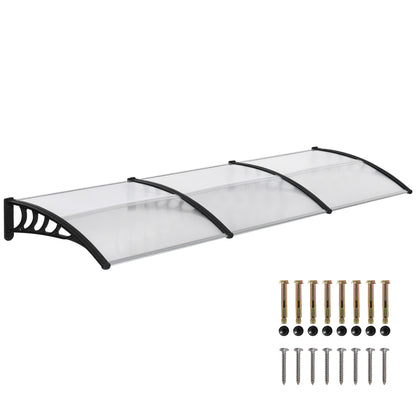 Awning Door Canopy, 119.3" x 37.8", Polycarbonate Front Door Outdoor Patio Cover for UV Protection, Clear