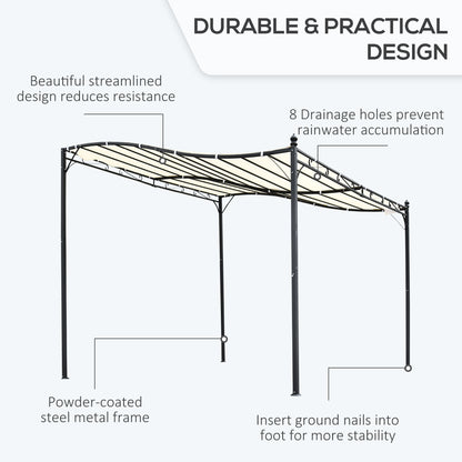 Portable Gazebo 10x10 Steel Patio Outdoor Sun Shelter for Porch, Patio & Yard, Weather-resistan, Cream White