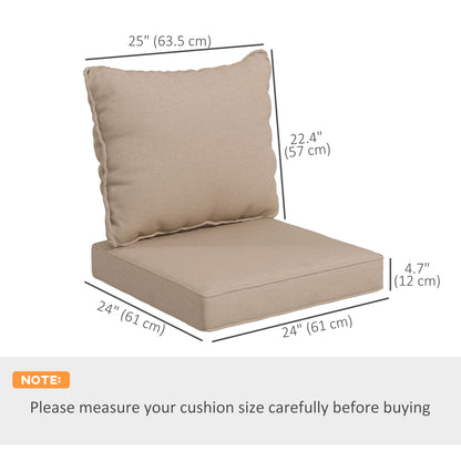 4-Piece Seat Cushion Pillows Replacement, Patio Chair Cushions Set with Back for Indoor Outdoor, Beige