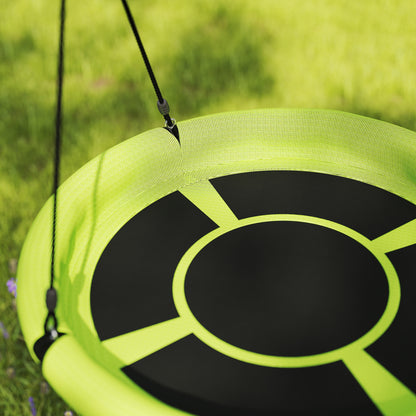 Qaba 100cm Diameter Nest Seat for Kids with Height Adjustable Hanging Ropes for Outdoor, Playground, Garden, Green