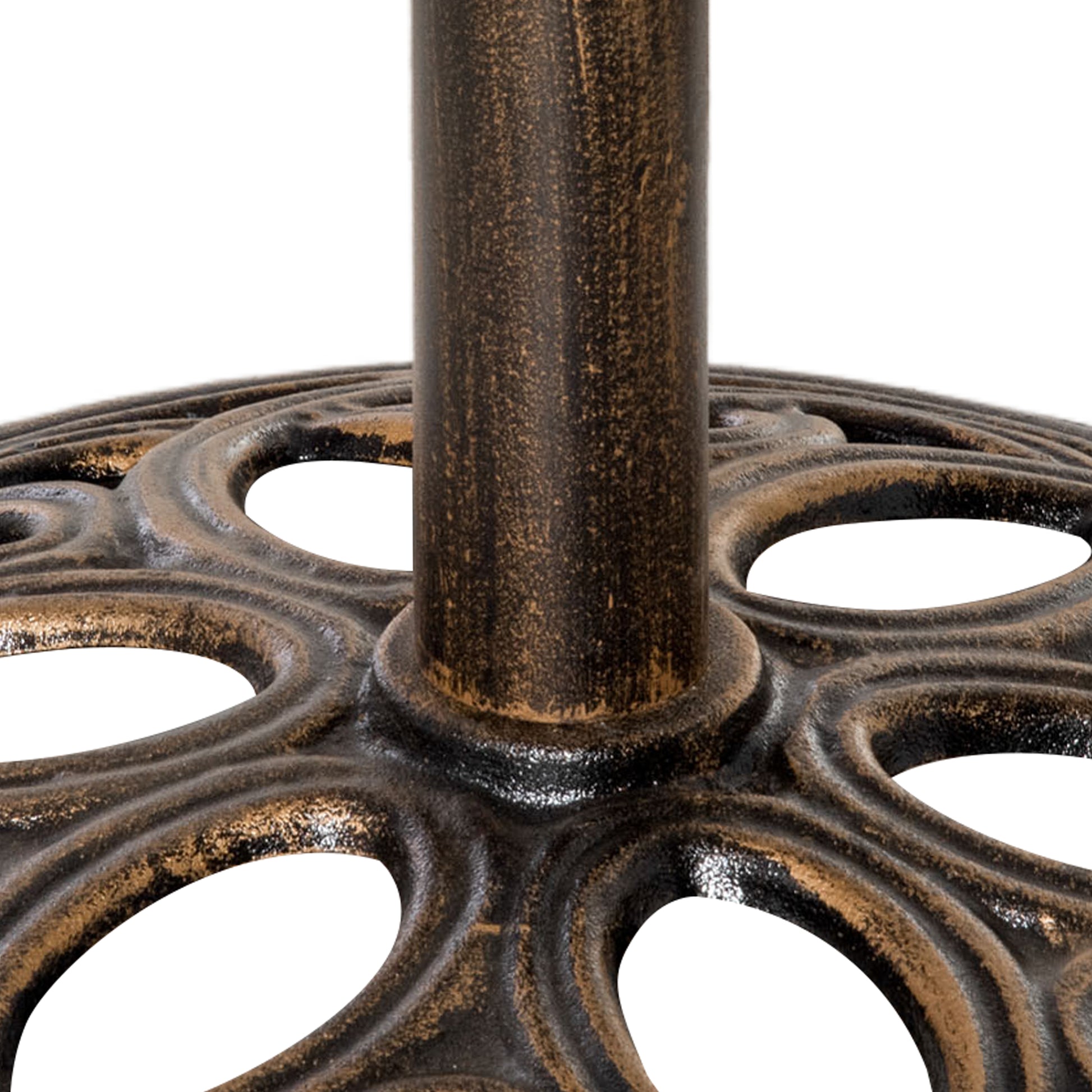 25lbs Cast Iron Round Patio Umbrella Base Stand, Umbrella Holder for Outdoor, Patio, Garden, Deck and Beach, Fit Dia. 1.5", 2" Pole, Bronze