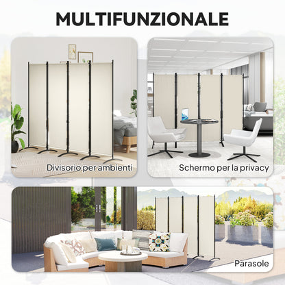 Folding Room Divider, Privacy Screen for Home Office Bedroom, 5.6FT Tall, Cream White