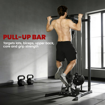 Soozier Cable Station Dual Pulley System with Pull up Bar and 14 Adjustable Positions