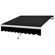 8'x7' Patio Awning Manual Retractable Sun Shade Outdoor Deck Canopy Shelter, Black
