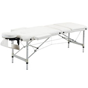 85" 3 Section Foldable Massage Table Professional Salon Spa Facial Couch Bed (White)