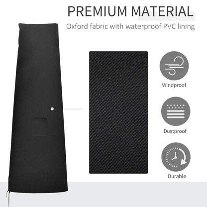Outdoor Large Umbrella Cover Patio Cantilever Banana Parasol Protector Weather Resistant Black