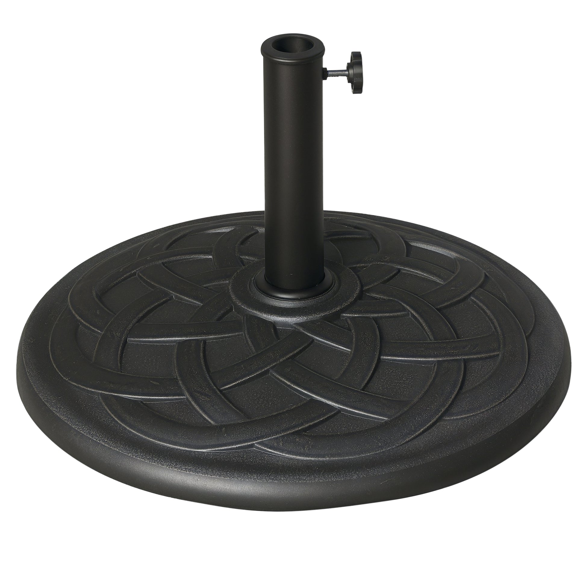 42 lbs Resin Round Market Umbrella Base Holder 22" Decorative Parasol Stand for Patio, Outdoor, Backyard, Bronze