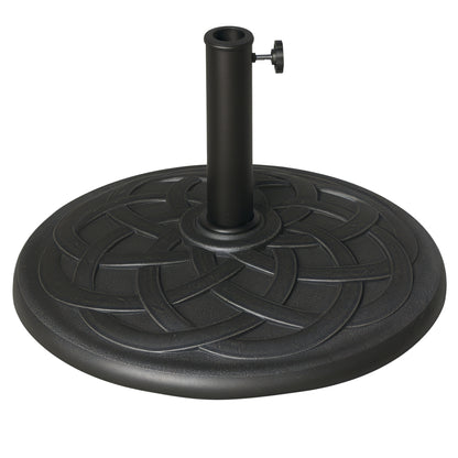 42 lbs Resin Round Market Umbrella Base Holder 22" Decorative Parasol Stand for Patio, Outdoor, Backyard, Bronze