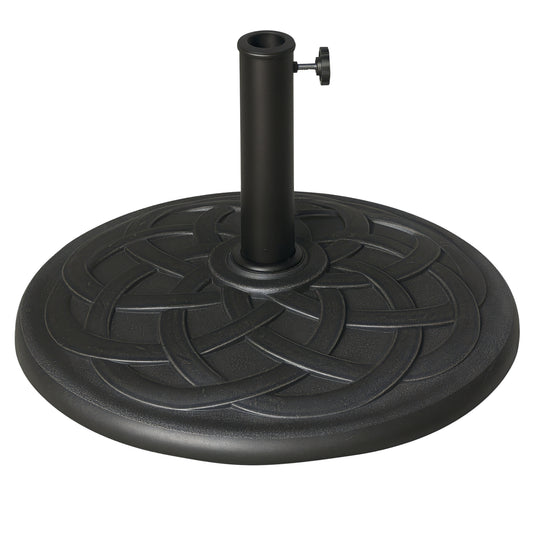 42 lbs Resin Round Market Umbrella Base Holder 22" Decorative Parasol Stand for Patio, Outdoor, Backyard, Bronze