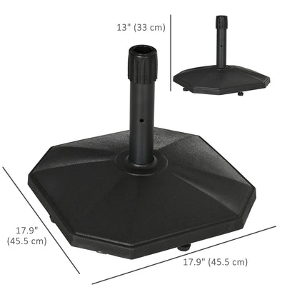48lbs Concrete Square Patio Umbrella Base Weight, Outdoor Umbrella Stand Holder for Lawn, Deck, Backyard, Garden, Black