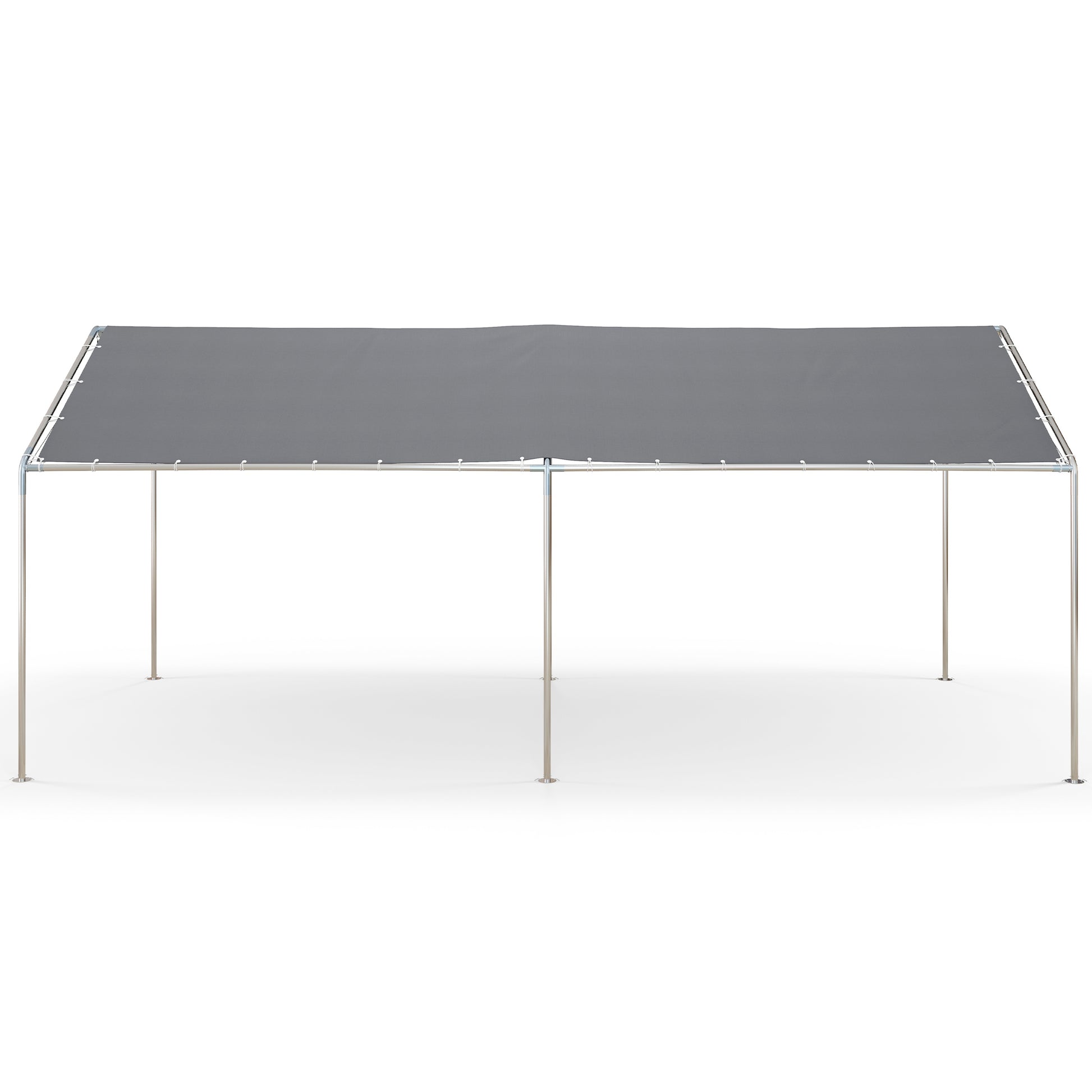 10'x20' Carport Heavy Duty Galvanized Car Canopy with Included Anchor Kit, 3 Reinforced Steel Cables, Grey