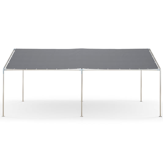 10'x20' Carport Heavy Duty Galvanized Car Canopy with Included Anchor Kit, 3 Reinforced Steel Cables, Grey