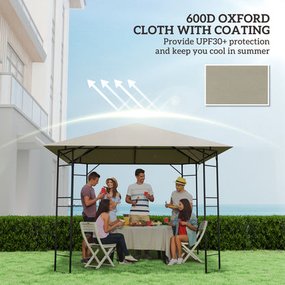 10' x 10' Gazebo Canopy Replacement Cover, Garden Gazebo Roof Replacement, UPF30+, TOP COVER ONLY, Grey
