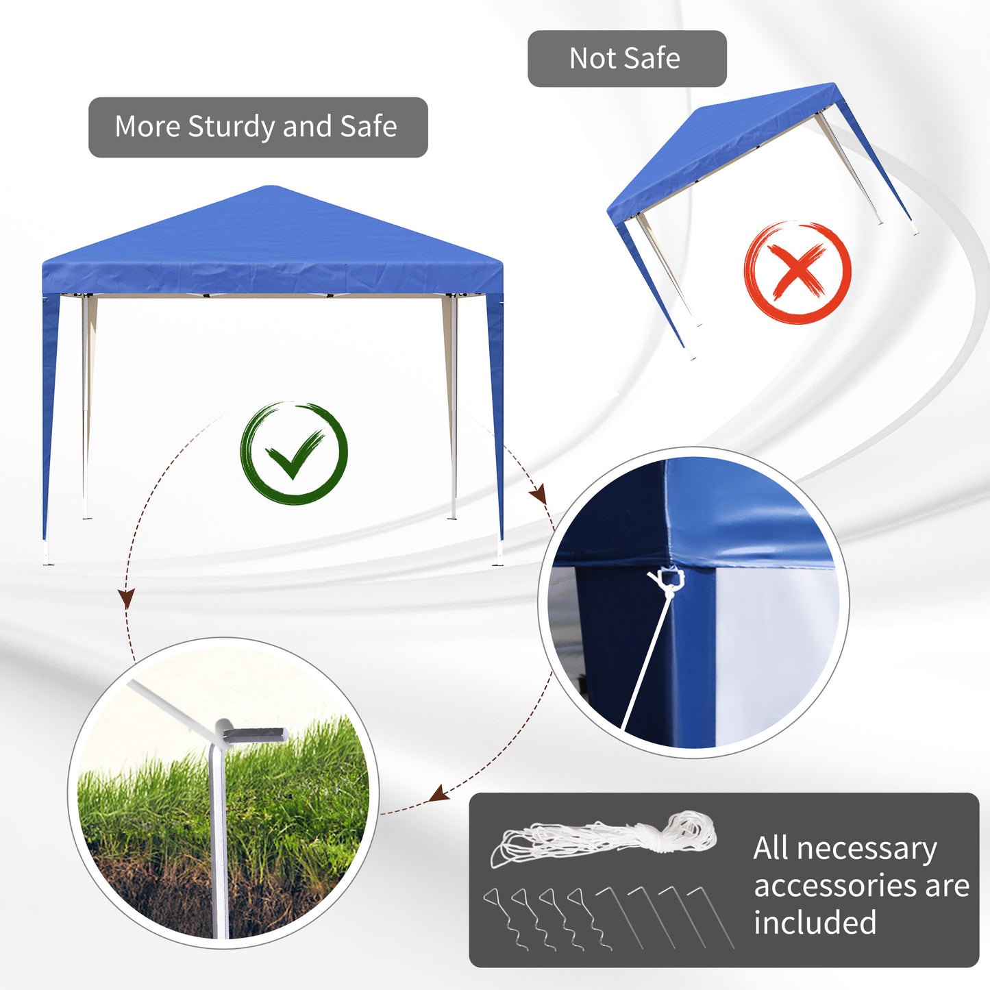 10 x 10ft Folding Pop Up Tent Outdoor Gazebo Canopy with Carrying Bag, Blue
