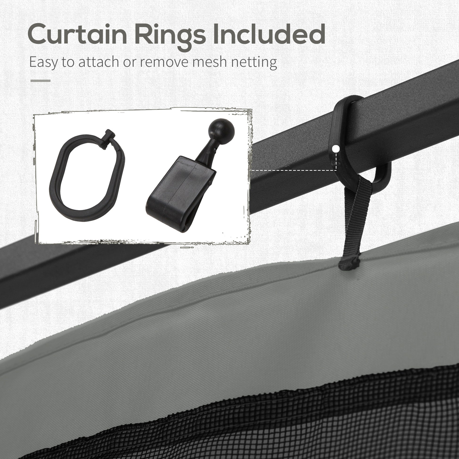Replacement Mosquito Netting for Gazebo 10' x 12' Black Screen Walls for Canopy with Zippers, Dark Grey
