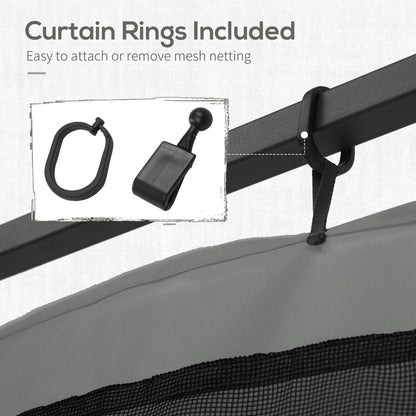 Replacement Mosquito Netting for Gazebo 10' x 12' Black Screen Walls for Canopy with Zippers, Dark Grey