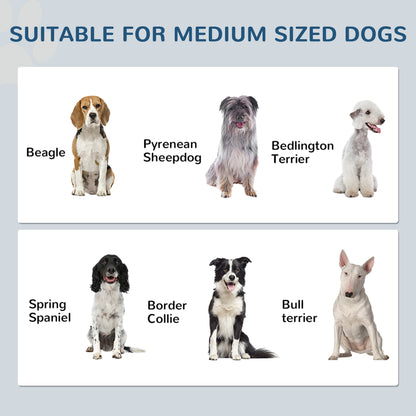 Pet Food Storage Container Dog Feeding Station w/ Adjustable Panel, Hooks, for Medium Sized Dogs, White