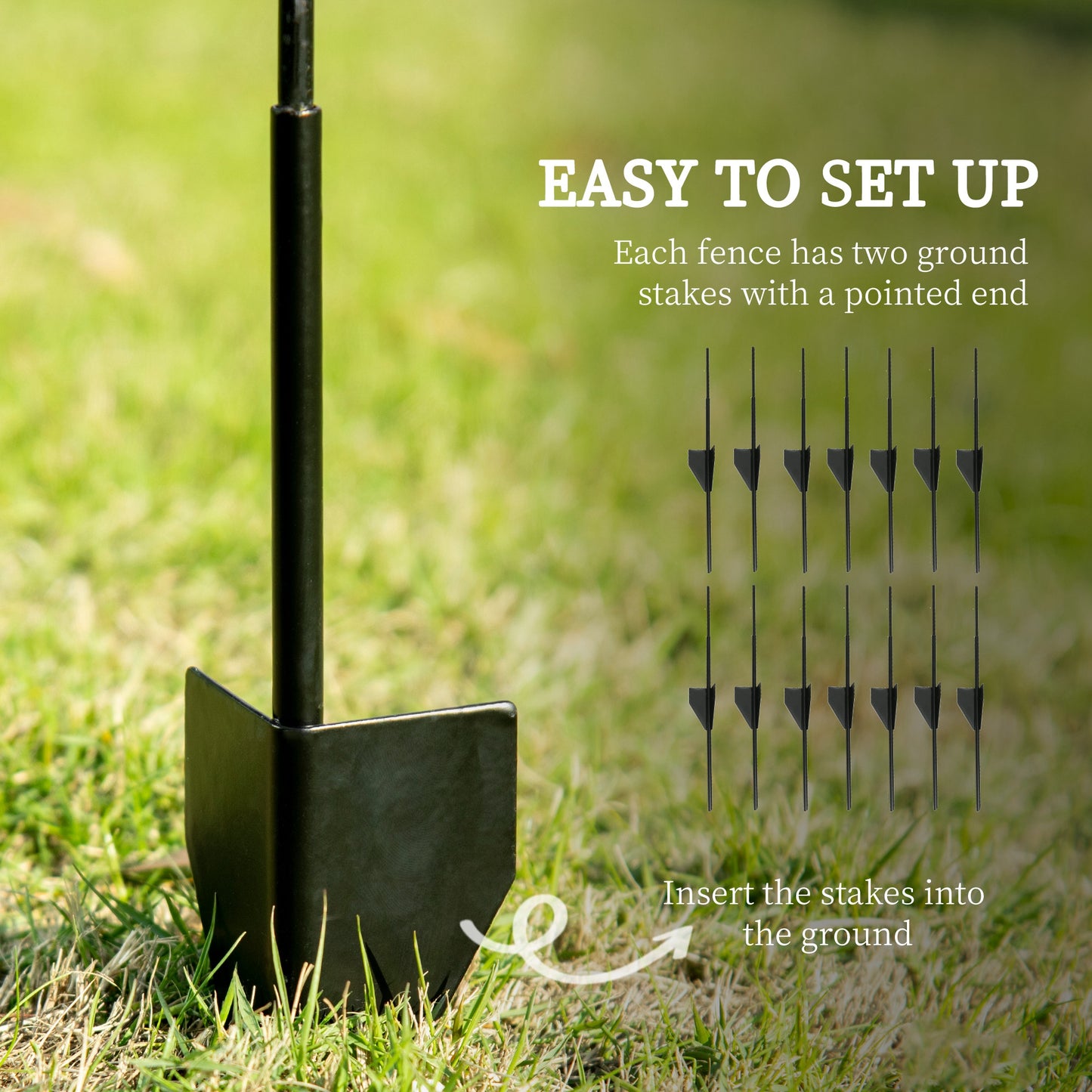 7 Pack Garden Fencing for Yard, Decorative Fence Panels as Animal Barrier and Flower Edging, Black