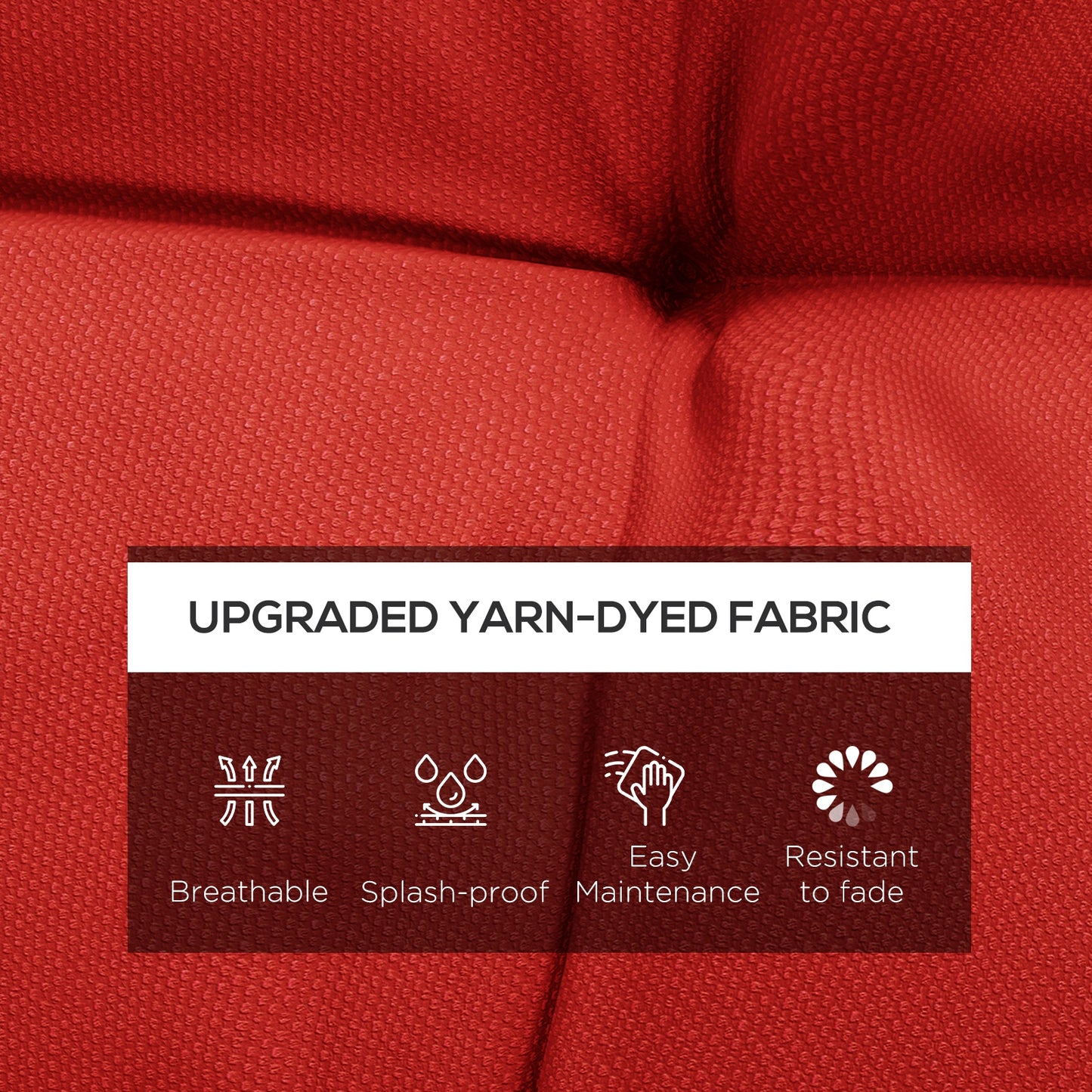 2-Piece Back Seat Cushion Replacement, Outdoor Patio Chair Cushions Set with Ties, Button Tufted, Red