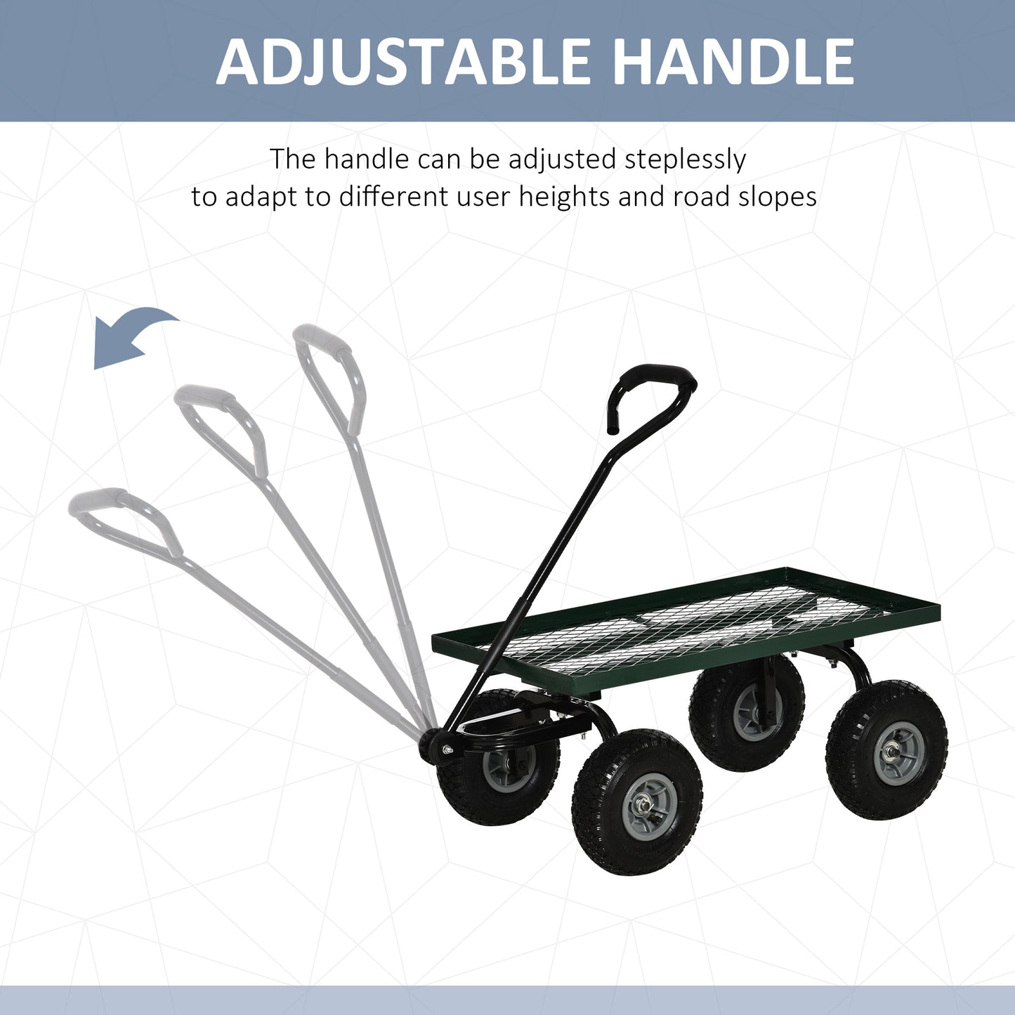 Heavy Duty Garden Wagon Cart with 10" Wheels, 330 lbs Capacity, for Garden, Beach, Lawn, Black