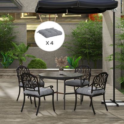 4-Piece Seat Cushion Pillows Replacement, Patio Chair Cushions Set with Ties for Indoor Outdoor