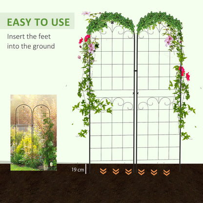 2 Pcs Garden Trellis for Climbing Plants, Outdoor Metal Trellis Plant Support Trellises for Patio, Lawn, Backyard