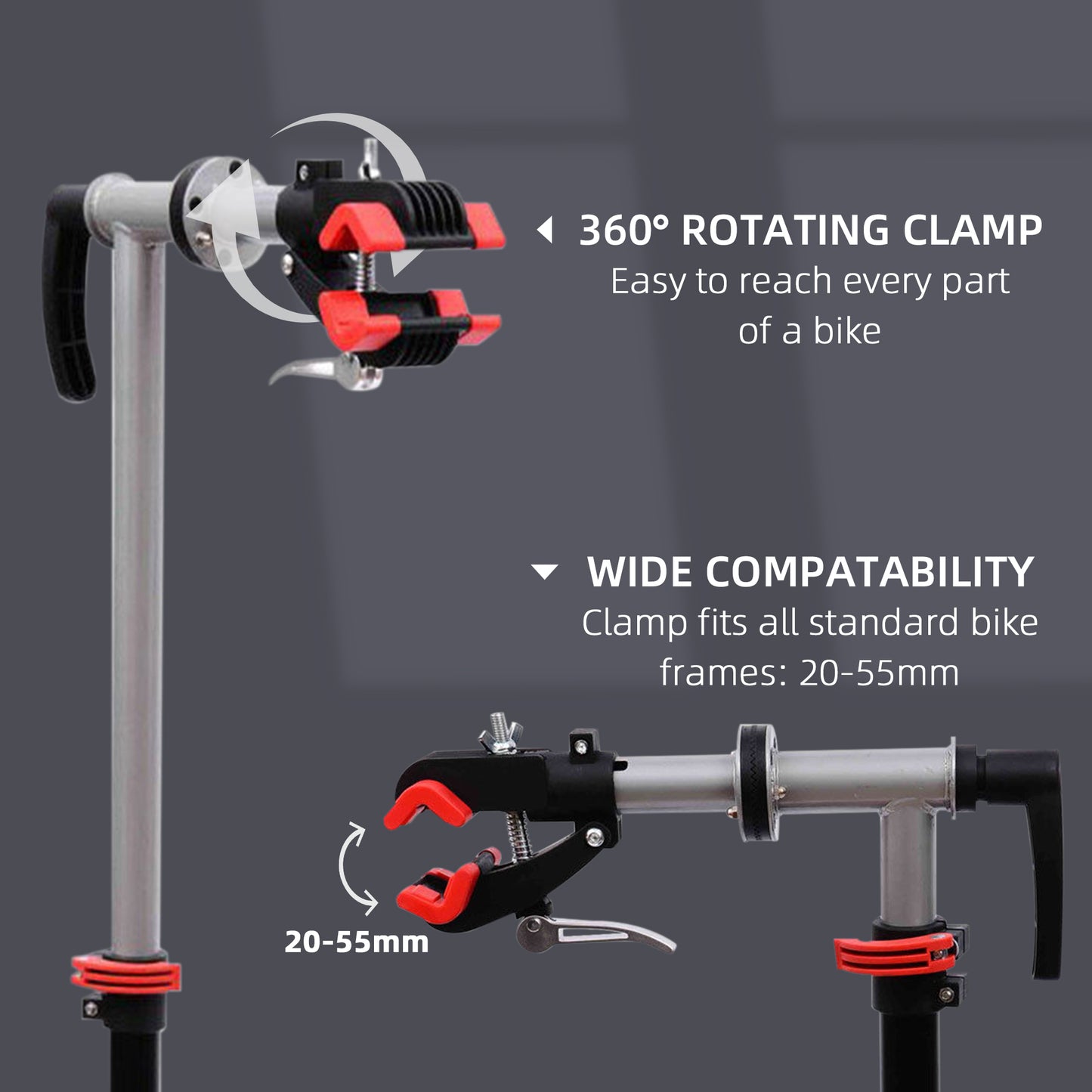 47" To 75" Adjustable Bike Repair Stand Tool Tray Bicycle Cycle Rack Work