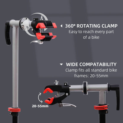 47" To 75" Adjustable Bike Repair Stand Tool Tray Bicycle Cycle Rack Work