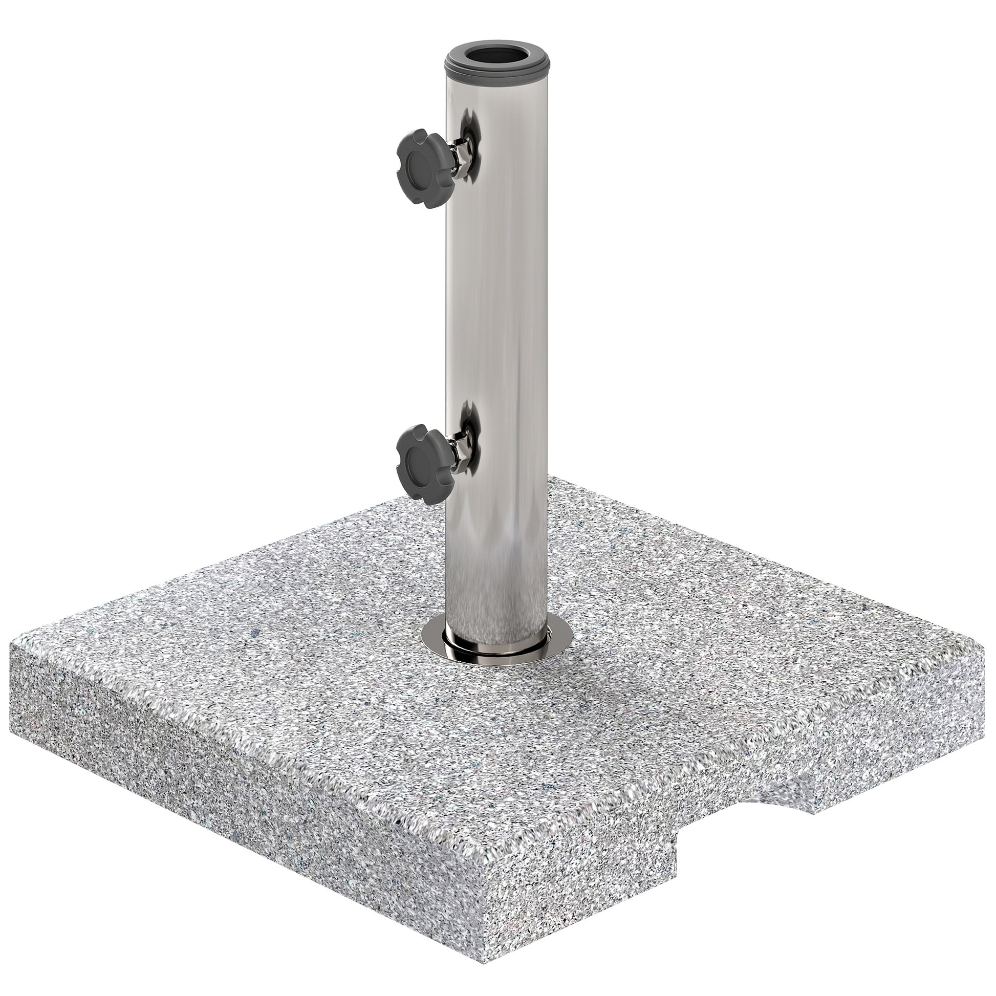 46 lbs Granite Square Patio Umbrella Base, Outdoor Umbrella Stand with Handles 2 Adjustable Knobs, Heavy Duty Patio Umbrella Stand for Garden Deck Poolside, Grey