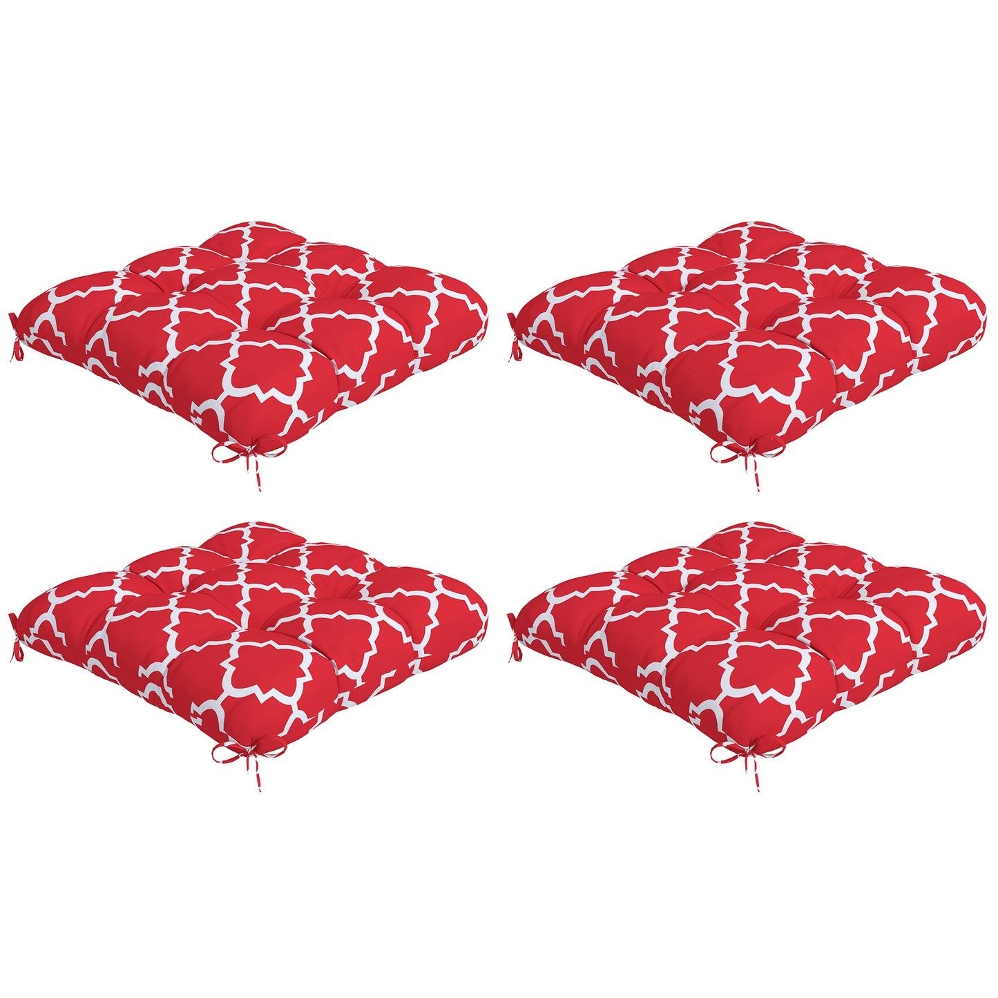 4-Piece Seat Cushion Pillows Replacement, Patio Chair Cushions Set with Ties for Indoor Outdoor
