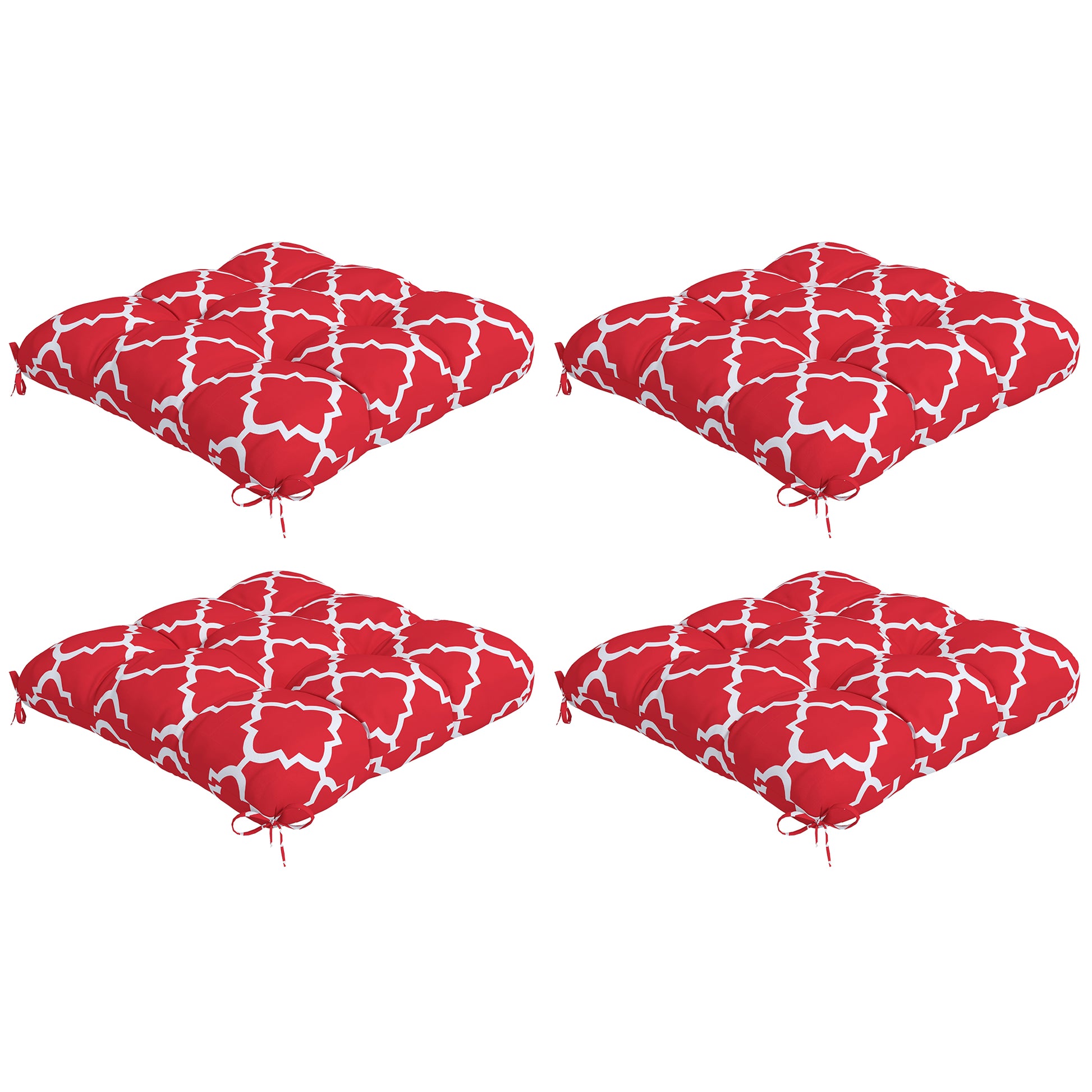 4-Piece Seat Cushion Pillows Replacement, Patio Chair Cushions Set with Ties for Indoor Outdoor
