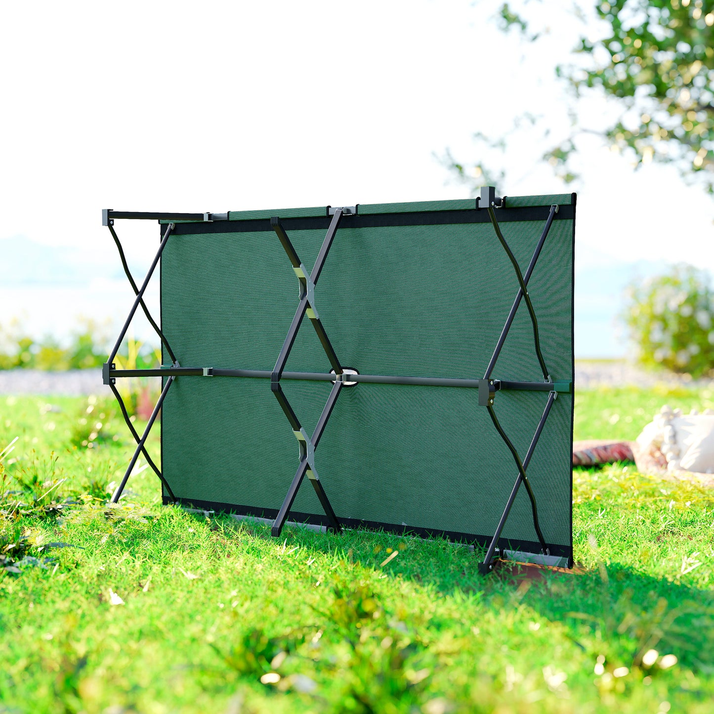 76" Two Person Folding Camping Cot Outdoor Portable Double Cot Wide Military Sleeping Bed w/ Carrying Bag Green