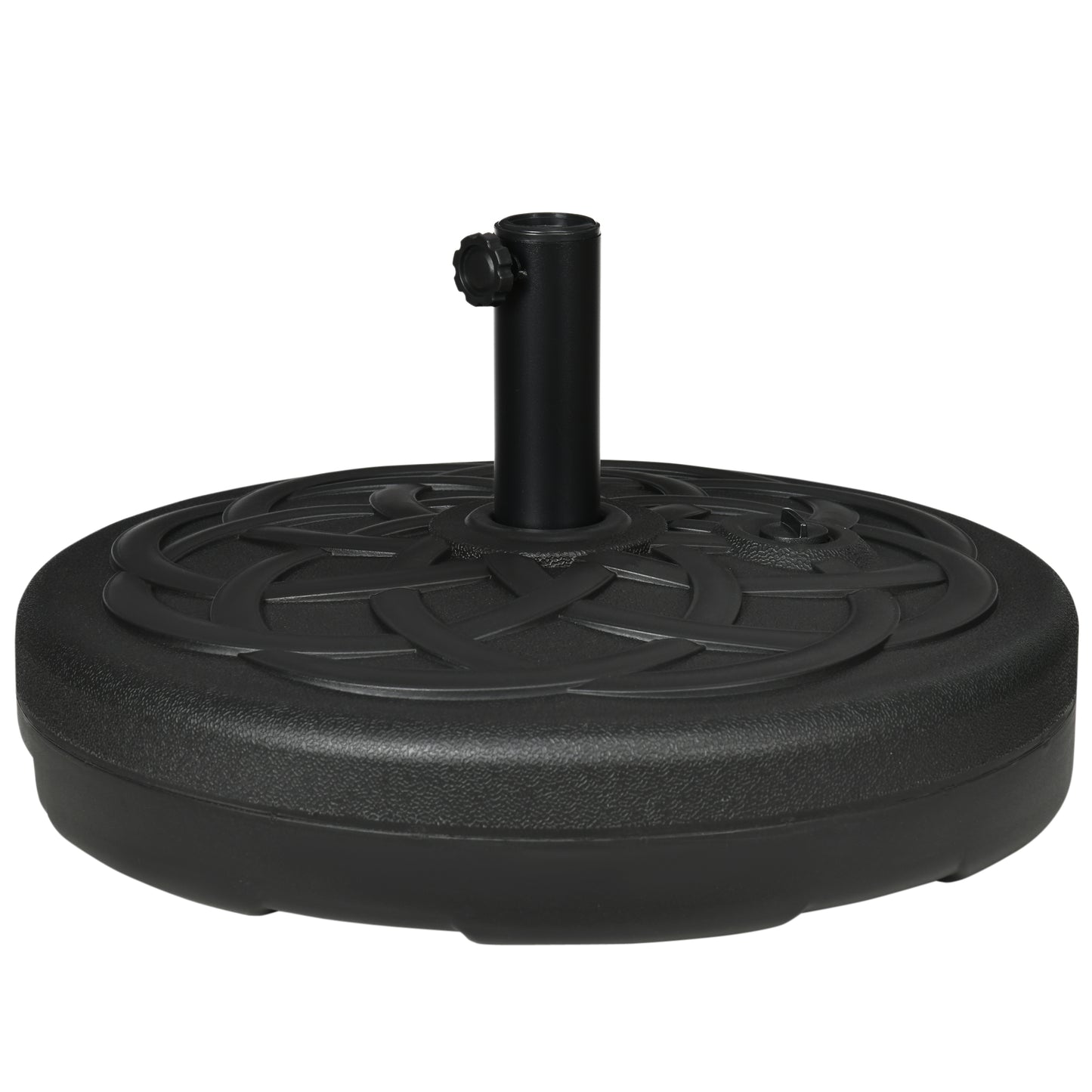 77 lb Heavy Duty Patio Umbrella Base, 22" Round Market Umbrella Stand for Deck, Outdoor, Backyard, Black