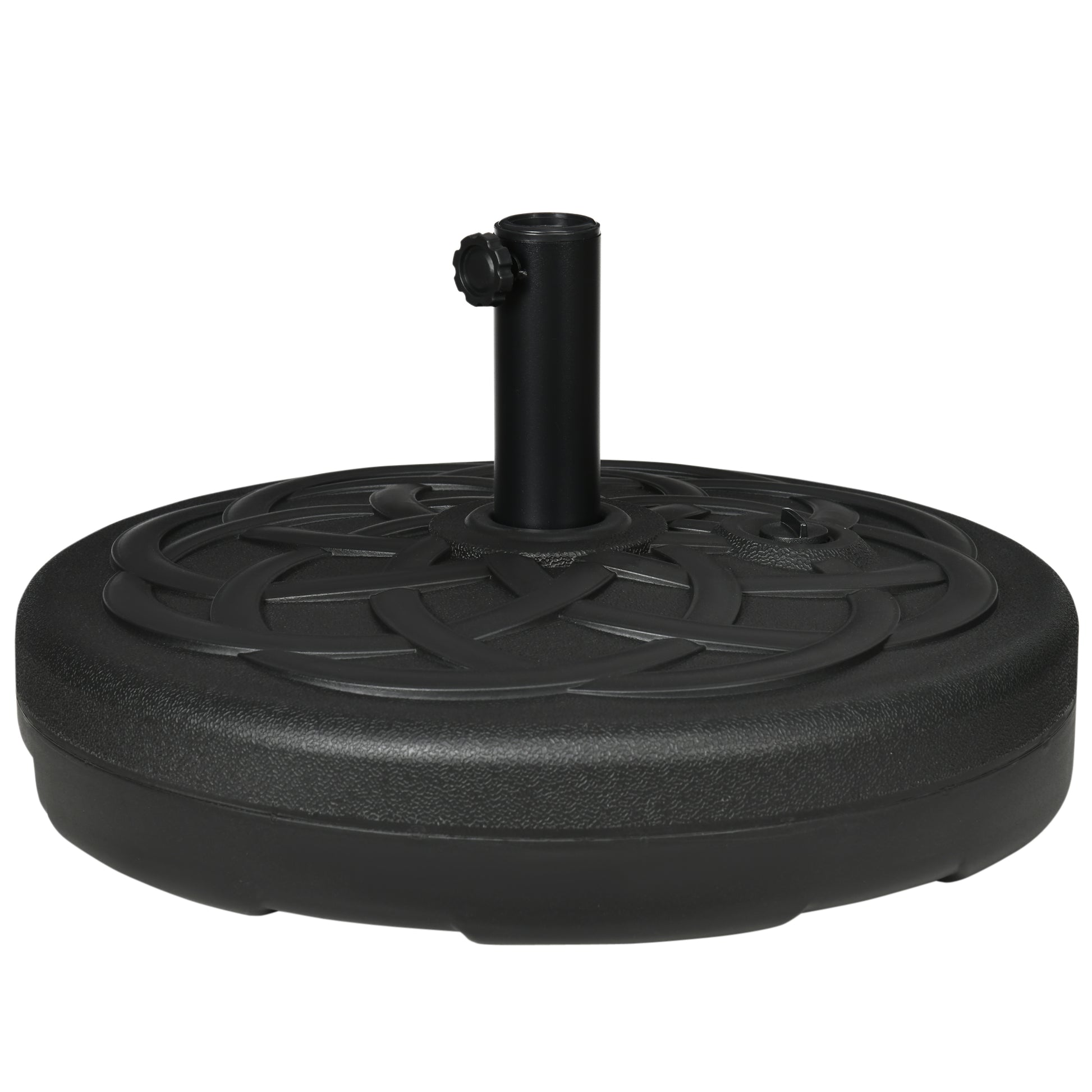 77 lb Heavy Duty Patio Umbrella Base, 22" Round Market Umbrella Stand for Deck, Outdoor, Backyard, Black