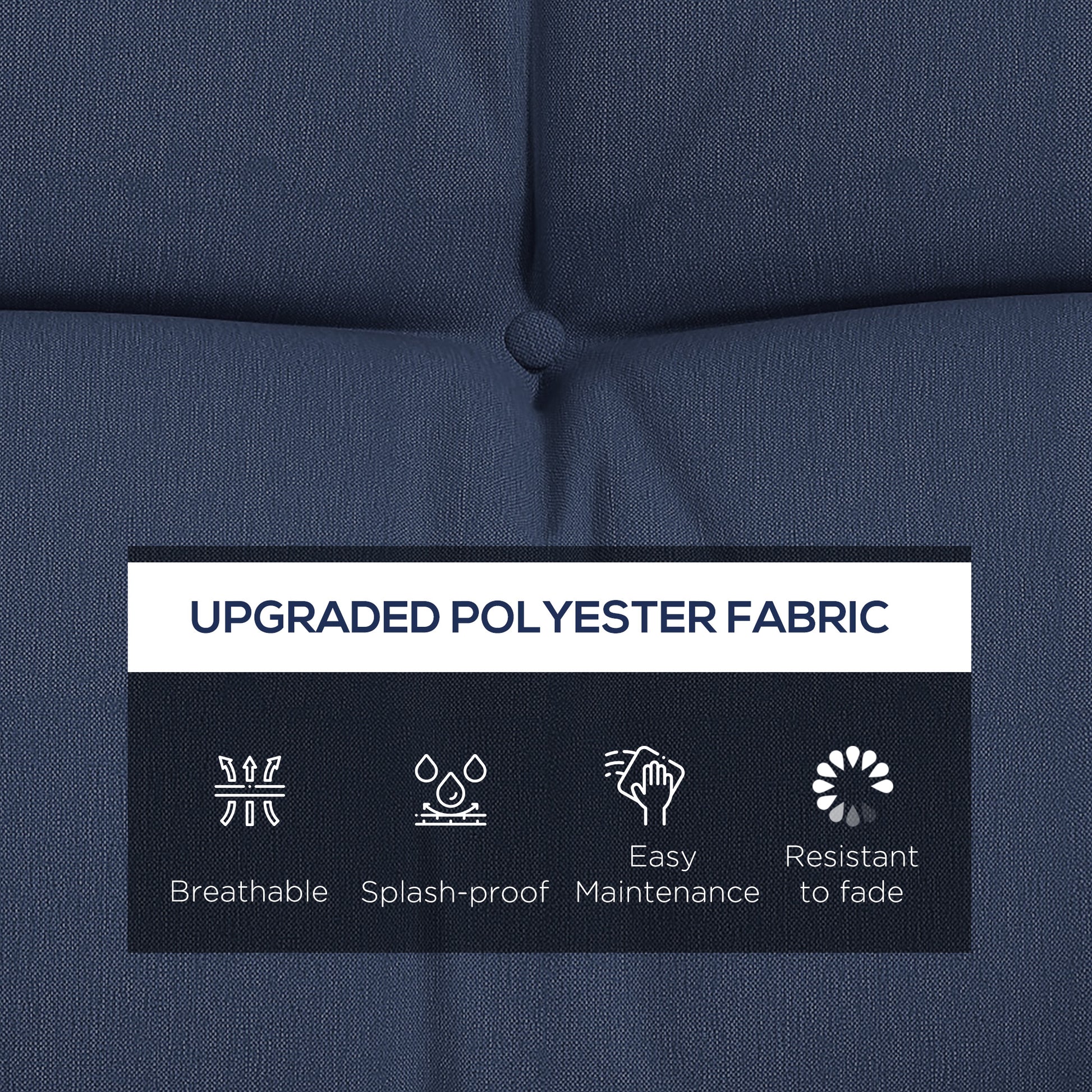 4-Piece Back and Seat Cushion Pillows Replacement and Pillows, Patio Chair Cushions Set with Ties, Navy Blue