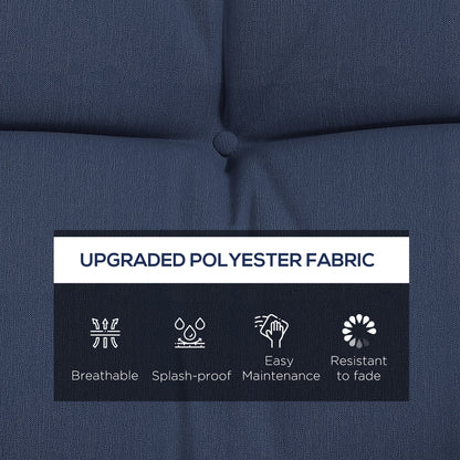 4-Piece Back and Seat Cushion Pillows Replacement and Pillows, Patio Chair Cushions Set with Ties, Navy Blue