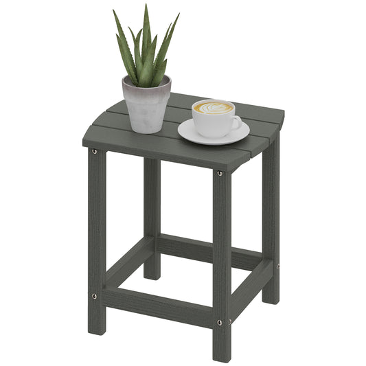 Outdoor Side Table, Adirondack Patio End Table for Garden, Pool, Backyard, Lawn, Beach, Indoor and Outdoor, Grey