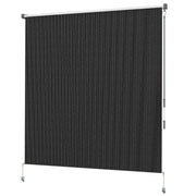 6' x 6' Patio Door Blinds, Outdoor Roller Shades, Cordless Roll Up Shade for Porch Gazebo, Black