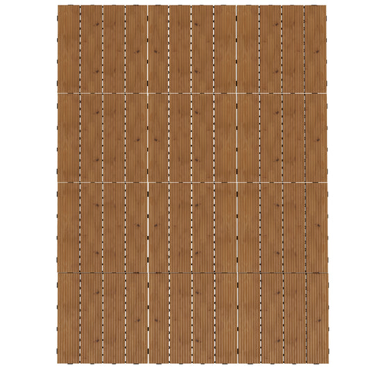 12 Pcs Garden Decking Tiles Wooden Outdoor Flooring Tiles for All Weather Use, Brown